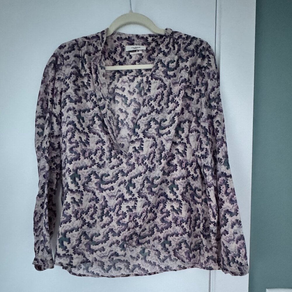 Isabel Marant Purple Floral Print Long-Sleeve Blouse